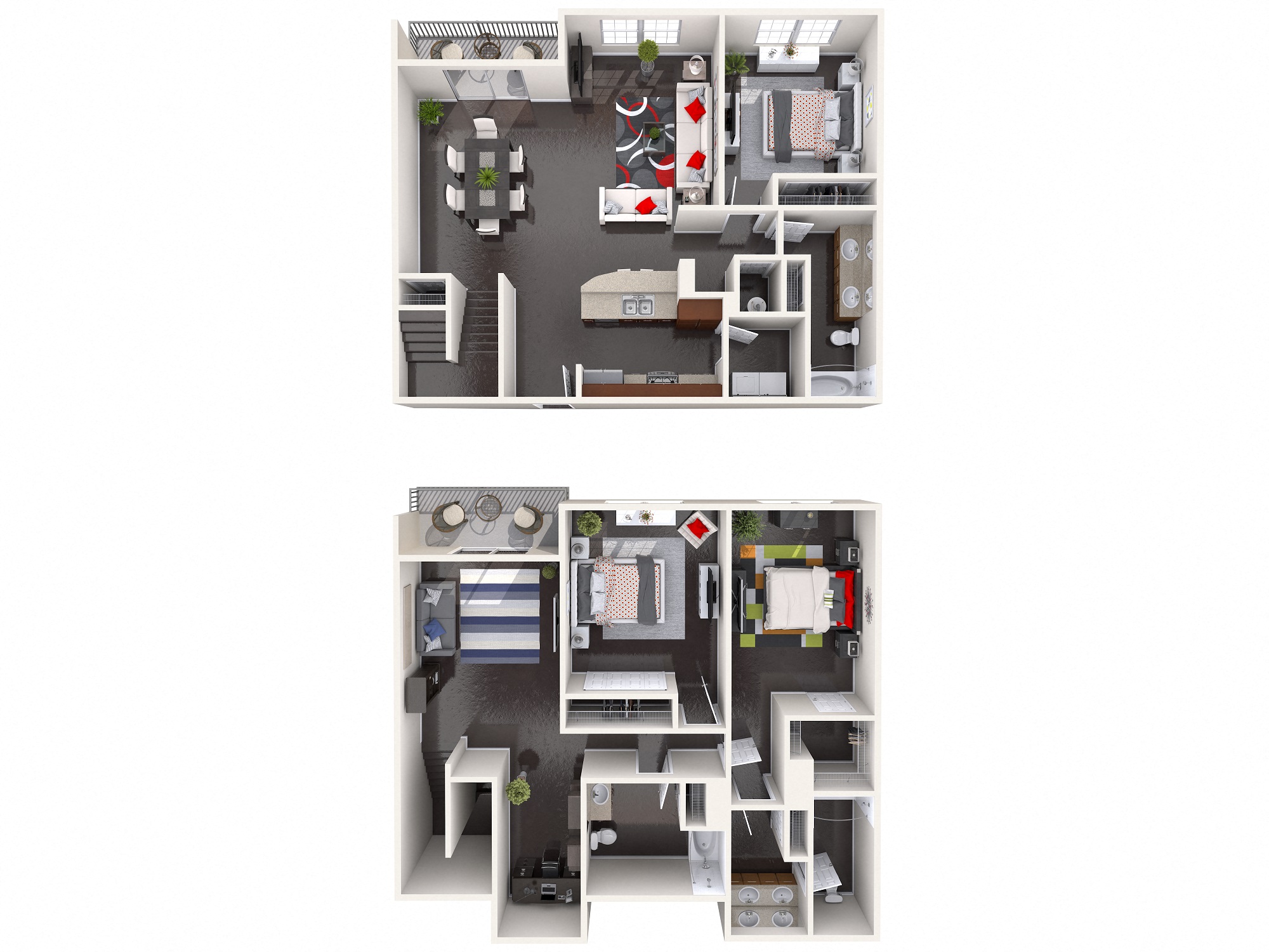 Floor plan for 3 beds, 3 baths, 2152 sqft